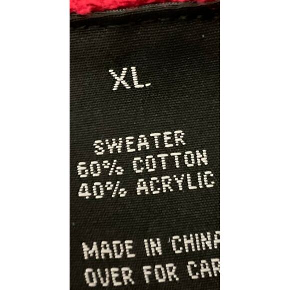 I.N. Studio Women's XL Red Knit Sweater Cotton Acrylic Button Detail Open Back - Picture 7 of 10